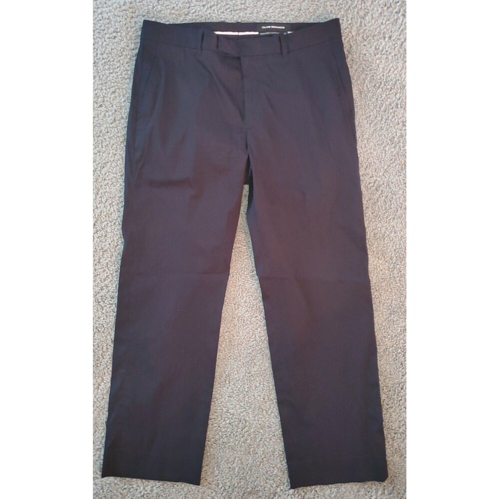 ⁰Club Monaco Men's Size 32 Cotton Nylon Tech Trousers Chinos Black Tailored